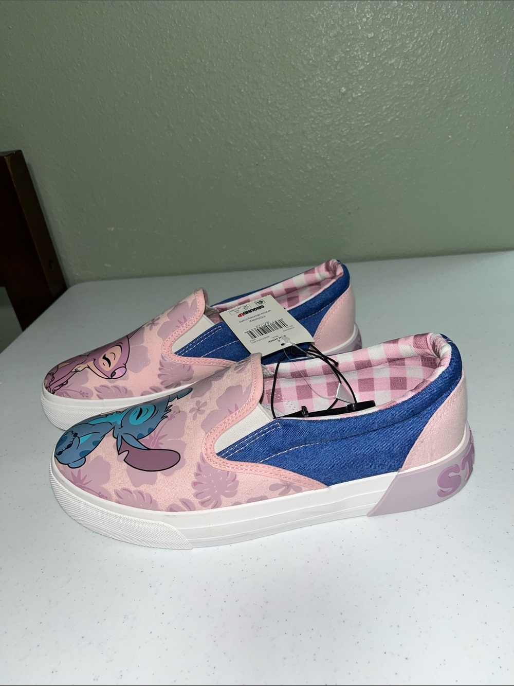 Disney Pink and Blue Lilo & Stitch Slip-On Kids Sneakers - Picture 3 of 4